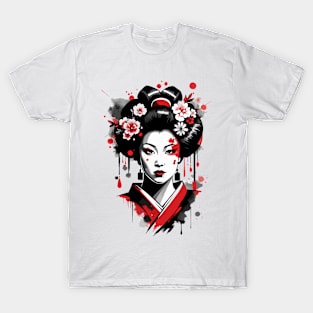 Japanese geisha girl street art style T-Shirt